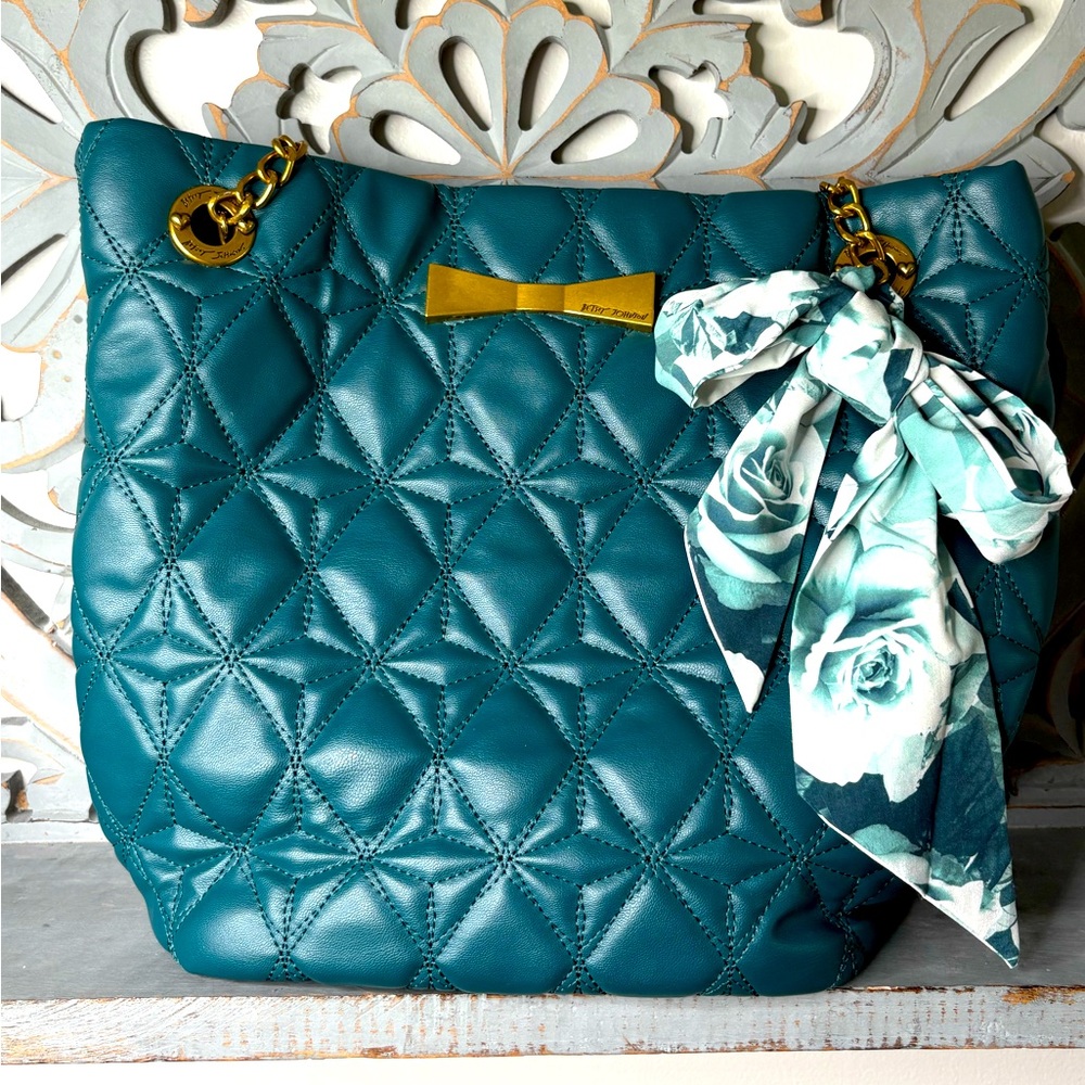 Betsey Johnson Lily Tote Green Shoulder Bag